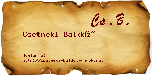Csetneki Baldó névjegykártya